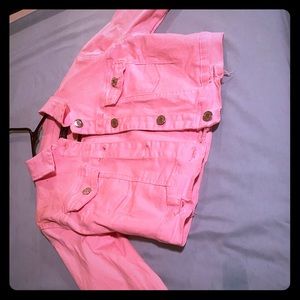 Pink Crop Jean Jacket